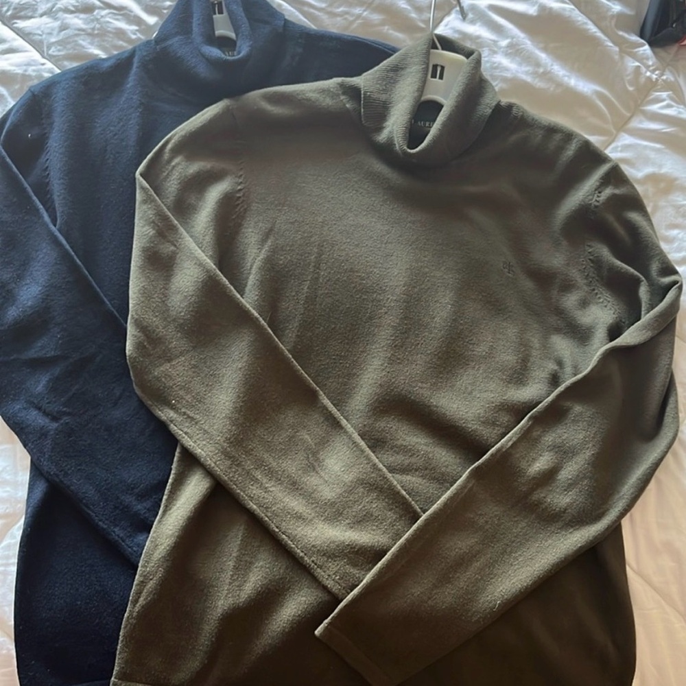 Ralph Lauren set of 2 Meeino Wool Turtleneck Sweater M/MP